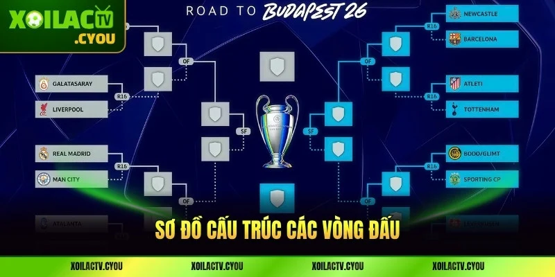 Sơ đồ cấu trúc các vòng đấu Champions League